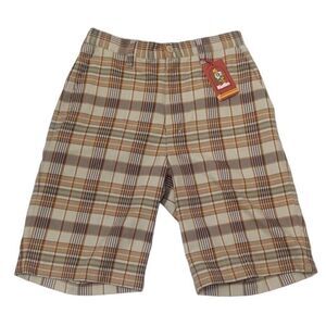 Karin Mens Size 28‎ Plaid Board Shorts Brown